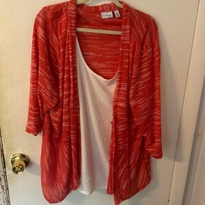 Cardigan with built in shirt